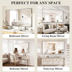 Koonmi Black Mirrors for Wall, 36x60 Inch Bathroom Mirror, Rectangular Wall - Image 7