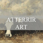AtterrirArt Vintage Framed Wall Art, Rustic Cow Picture Painting Print - Image 7