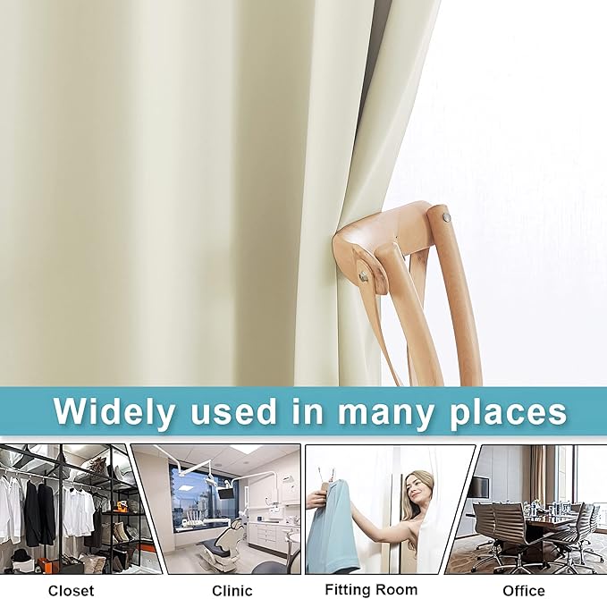RYB HOME Extra Wide Curtains for Divider Room Separation Soundproof Temporary - Image 5