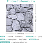 Commomy 3D Faux Stone Peel and Stick Wall Tiles - Image 7
