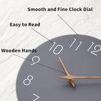 Mosewa Large Wall Clock 18 Inch Gray Modern Flatwood Silent Non Ticking Battery - Image 9