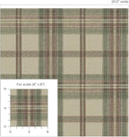 NextWall Harry & Grace Herringbone Plaid Premium Matte Non-Woven Peel and Stick - Image 8