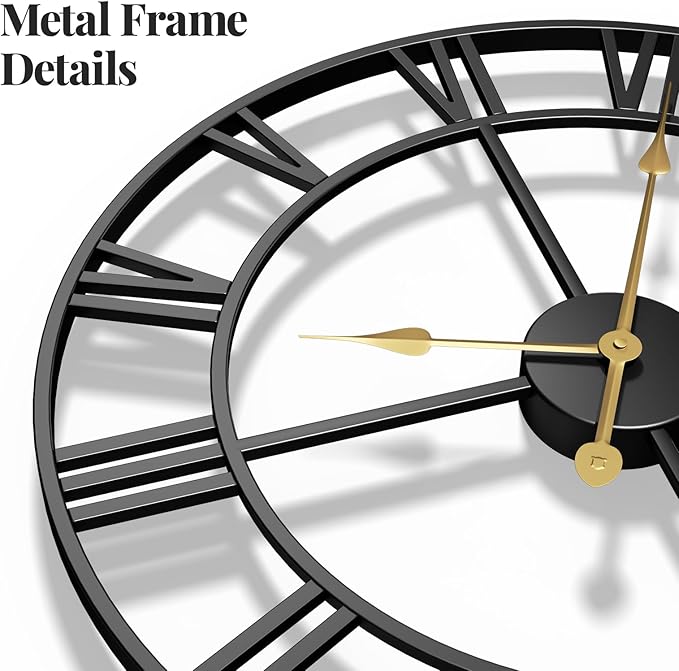 Cuspin 36 Inch Extra Large Wall Clock, Silent Non Ticking Battery Operated - Image 3
