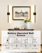 Rayogale 36 Inch 8000mAh Rechargeable Battery Operated Wall Sconce Set of Two - Image 3