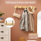 Coat Rack Wall Mount, Wooden Coat Hanger - Image 4