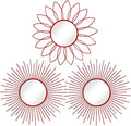 3 Pack Metal Mirrors for Wall Sunburst Wall Mirrors Home Décor Decorative by Uaussi