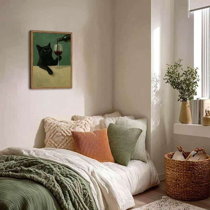 Funny Black Cat Wall Art Moody Black Cat - Image 8