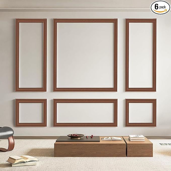 Art3d Pre-Cut Wall Molding Set of 6 pcs, Ready-to-Assemble Wainscoting Panels by Art3d