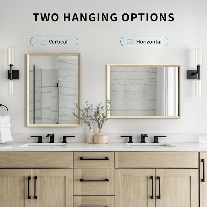 Oak Wood Effect Framed Wall Mirror, 22x30 Rectangle Mirror, Anti-desilvering - Image 9