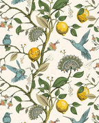 Blue Bird Self Adhesive Wallpaper Fresh Lemon Tree Peel and Stick Wallpaper by Meihodan