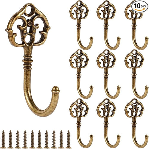 10 PCS Vintage Decorative Wall Hooks, Bohemian Decorative Coat Hook by XHIPY
