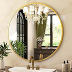 HARRITPURE Round Mirror 19.6 Gold Wall Mounted Circle Mirrors Vanity Mirror - Image 7