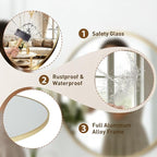 NEWBULIG 30 Inch Round Wall Mirror, Bathroom Mirror - Image 4