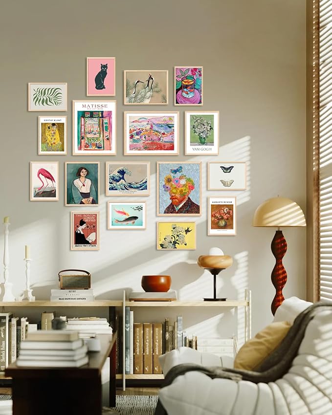 KBKBART Set of 17 Eclectic Wall Art Prints, Colorful Maximalist Wall Decor - Image 5