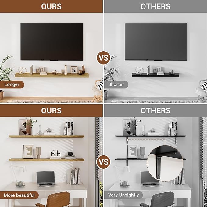 Heimlove 55 Inch Long Floating Shelves - Image 4