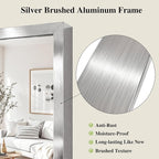 Koonmi Silver Rectangle Wall Mirror, 26x38 Inch Bathroom Mirror, Aluminum Frame - Image 7
