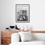 Vintage Newspaper Black Framed Wall Art Trendy Black and White Aesthetic - Image 4