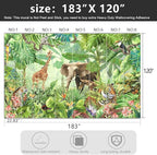-Green Rainforest Plants Animals Tiger Cloth Wallpaper Jungle Plants Banana - Image 4