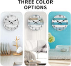 KECYET Wall Clock Battery Operated 14 Inch Outdoor Large Beach Style Blue - Image 3