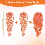 BLEUM CADE Fake Hanging Plants, Faux Orange Vines Hanging Plant - Image 2