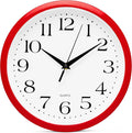 Bernhard Products Red Wall Clock Silent Non Ticking by BernhardProducts