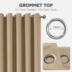 Joydeco Blackout Patio Sliding Door Curtains 96 Inches Long, Grommet Privacy - Image 9
