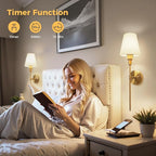 DORESshop Battery Operated Wall Sconce Set of 2, Wireless Wall Light Easy to - Image 8