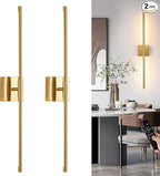 Morauroral 30″ Gold Battery Operated Wall Sconces Set of 2, Dimmable Wall by Morauroral