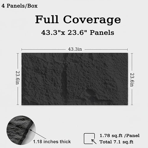 3D Faux Stone Wall Panels, Cement Texture Thicker Accent - Image 2