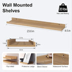 Floating Shelves for Wall Decor, Long Wall Mounted Storage Shelf for Bedroom - Image 3