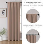 CUCRAF Khaki Blackout Curtains 45 inch Length 2 Panels Set, Rod Pocket Room - Image 3
