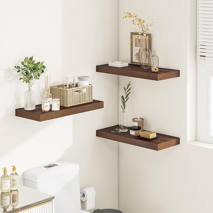 Vivelove Wide Floating Shelves for Wall 12 Inch Deep, 2 Inch Thick Shelf for - Image 6