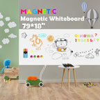Magnetic Whiteboard Contact Paper 79"x18" Adhesive Magnetic Dry Erase White by Ykall