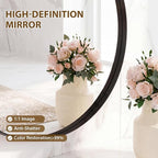 NEWBULIG 20-Inch Round Wall Mirror, Bathroom Wall Circle Mirror - Image 3