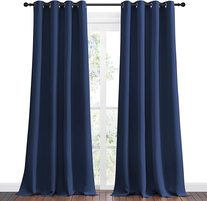 NICETOWN Navy Blackout Curtains - Image 2
