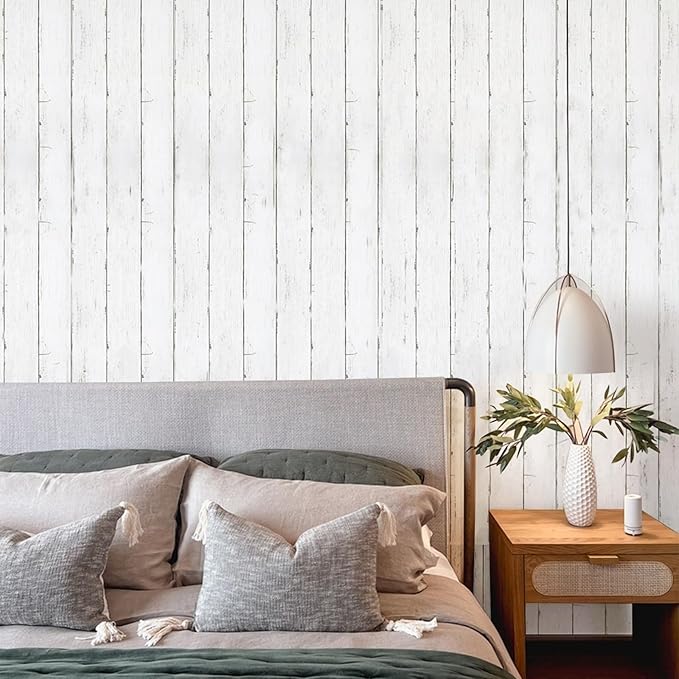 Abyssaly Peel and Stick Wallpaper 511.8"X 17.7" Thickened White Gray Wood - Image 4