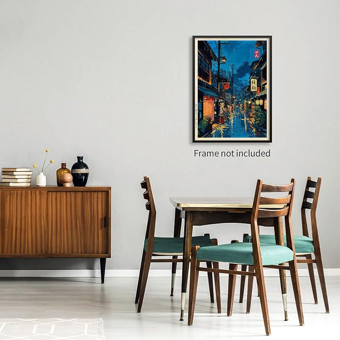 Podafu Japanese Tokyo Tea House Canvas Wall Art - 10L" x 8W" - Unframed - - Image 3