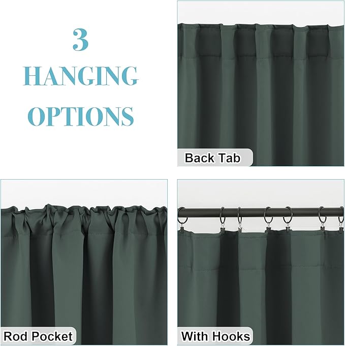 RYB HOME Blackout Curtains 54 inches Long - Image 3