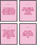 Locomiss Pink Christian Wall Art Decor Posters, Modern Bible Verse Prints by Unknown