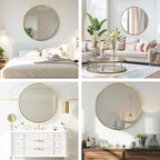 Round Gold Mirror, 24 Inch Circle Gold Mirror, Metal Frame Round Wall Mounted - Image 5