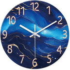 Glass Blue Wall Clocks Battery Operated 16 Inch Marble Pattern Big Clock by Constantplanet%E6%97%97%E8%88%B0%E5%BA%97
