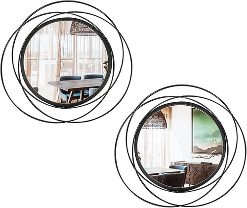 2 Set. Circle Mirrors for Wall Decor for Living Room Bedroom Bathroom Entryway by Cityelf