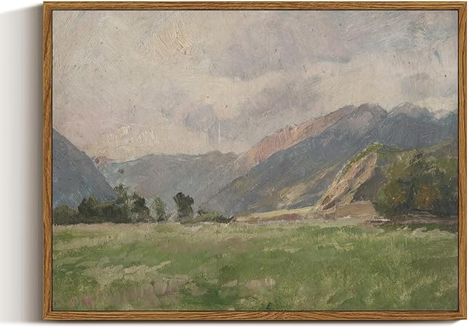 InSimSea Framed Canvas Wall Art Vintage Decor, Retro Landscape Canvas Wall Art by InSimSeaArt