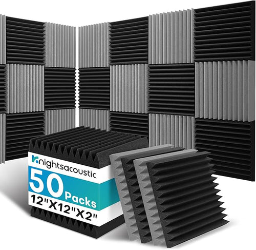 50 Pack Sound Proof Foam Panels by Knightsacoustic