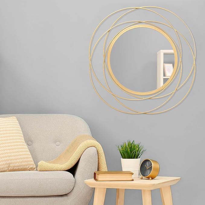 Gold Circle Mirror Wall Decorative Metal Wall Mirror, Art Small Round Wall Home - Image 3