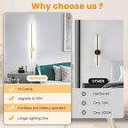 NIORSUN 24 Inch Battery Operated Wall Sconce Set of 2, 10 Colors Dimmable - Image 8