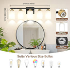 5-Light Bathroom Light Fixtures, Classic Wall Light Fixture - Image 8
