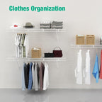 HAUSHOF Closet Shelves Wall Mounted 2-Pack, 4 ft x 12in White Wire Shelving - Image 5