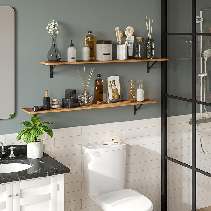 DINZI LVJ Long Wall Shelves, 47.3Inch Floating Shelves Set of 2, Extra Large - Image 8