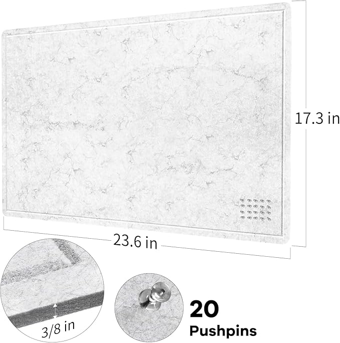 Lightomorrow Bulletin Board, 24 x 18 inches Felt Board Decorative Pin Board - Image 6